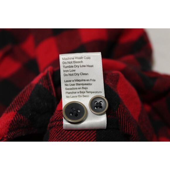 Jachs Men's 2XL Red/Black Buffalo Check LS Button-up Flannel Shirt Outdoors Work - Picture 7 of 11